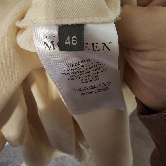 Alexander McQueen Made In Italy Virgin Wool Ivory Mini Dress Size 46 (XL) - Picture 5 of 13